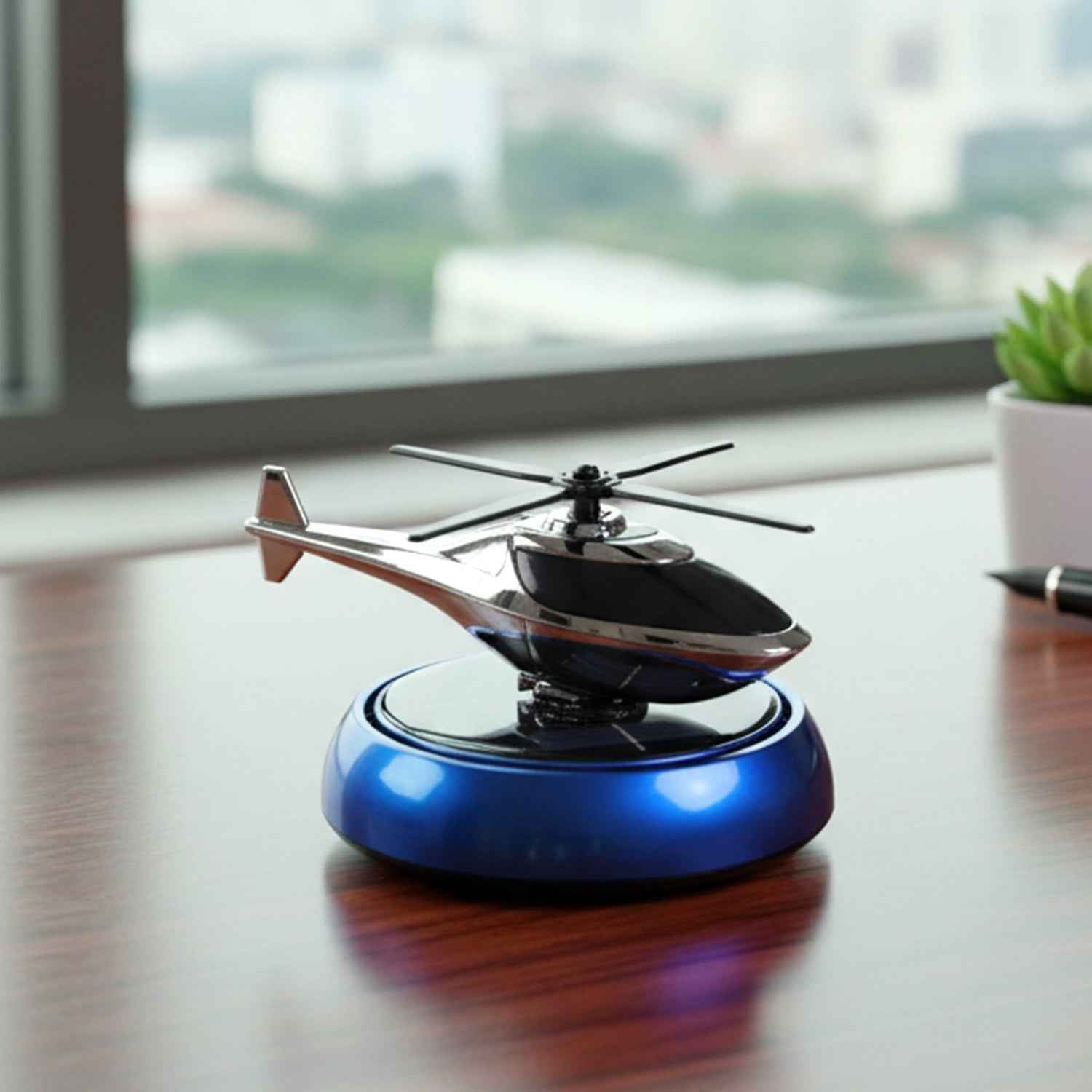 Solar Helicopter Car Air Freshener – Rotates & Freshens Dashboard