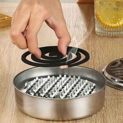 Mosquito Coil Stand – Stainless Steel Safe Burner with Vent Lid
