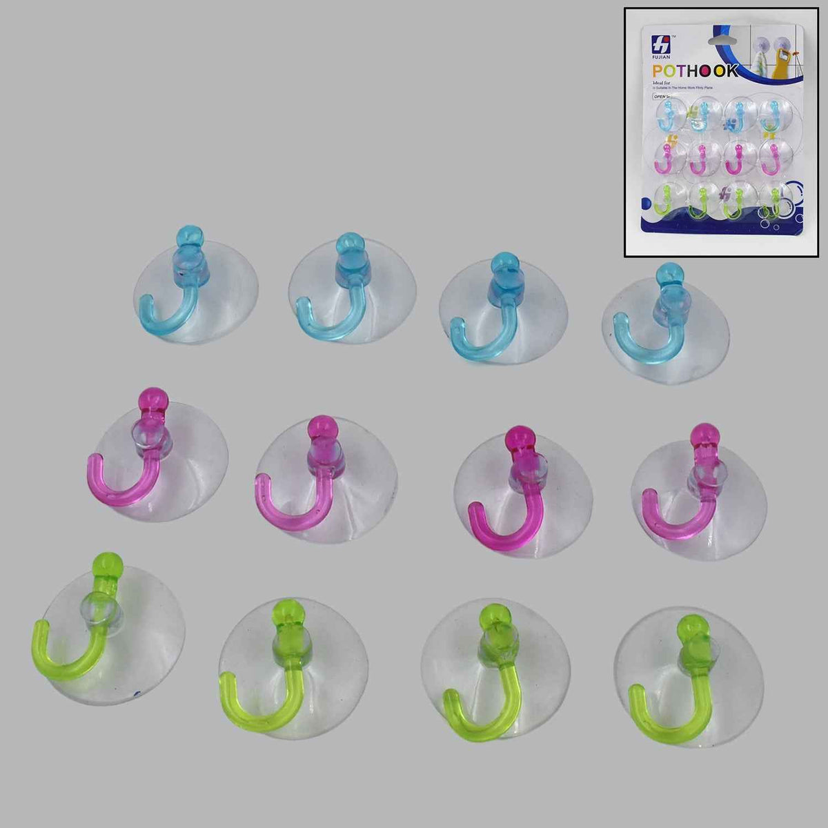 Transparent Suction Hooks – Strong Vacuum Sucker (12 Pc) | Indo Glow