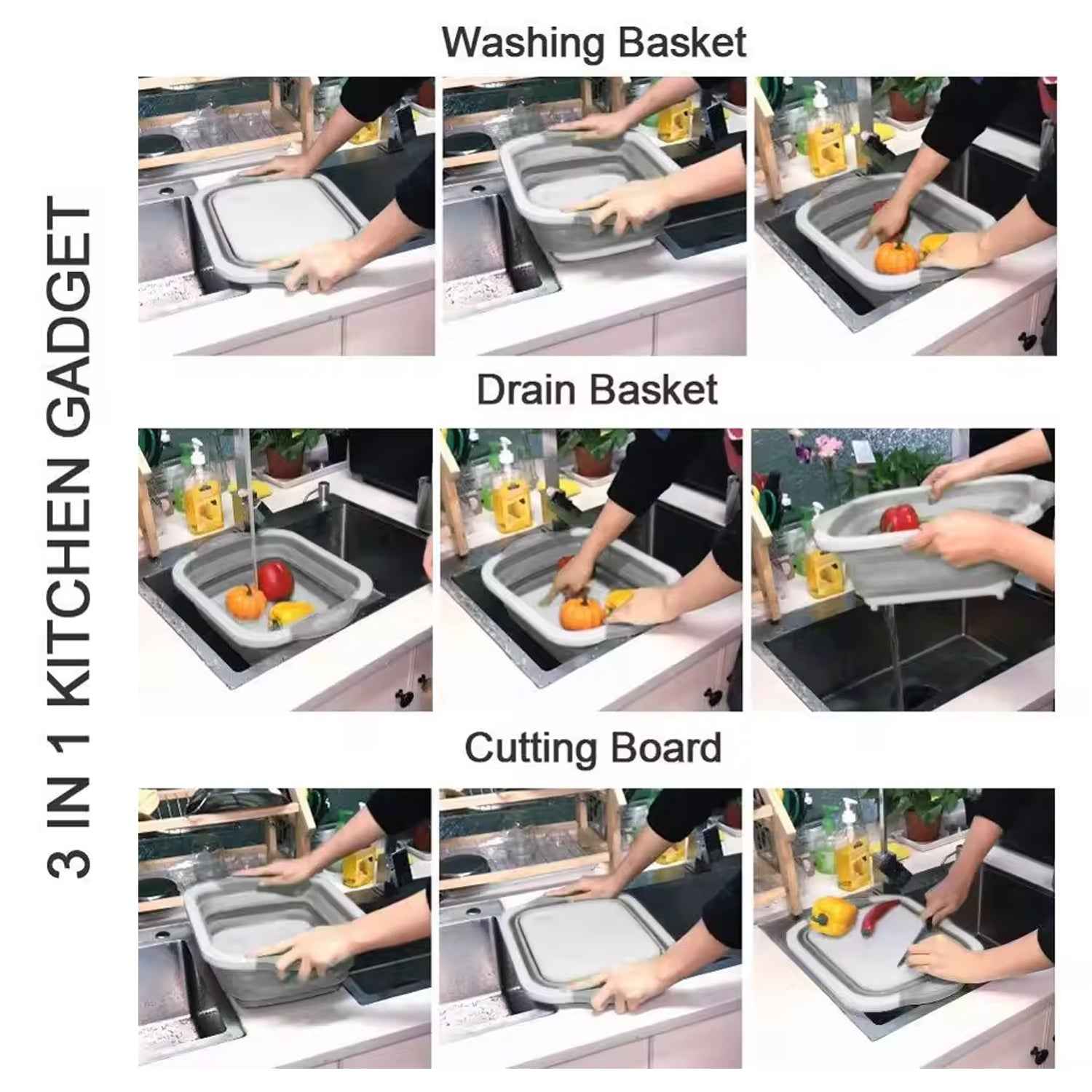 Collapsible Cutting Board – Multi-functional Kitchen Tool | Cisora