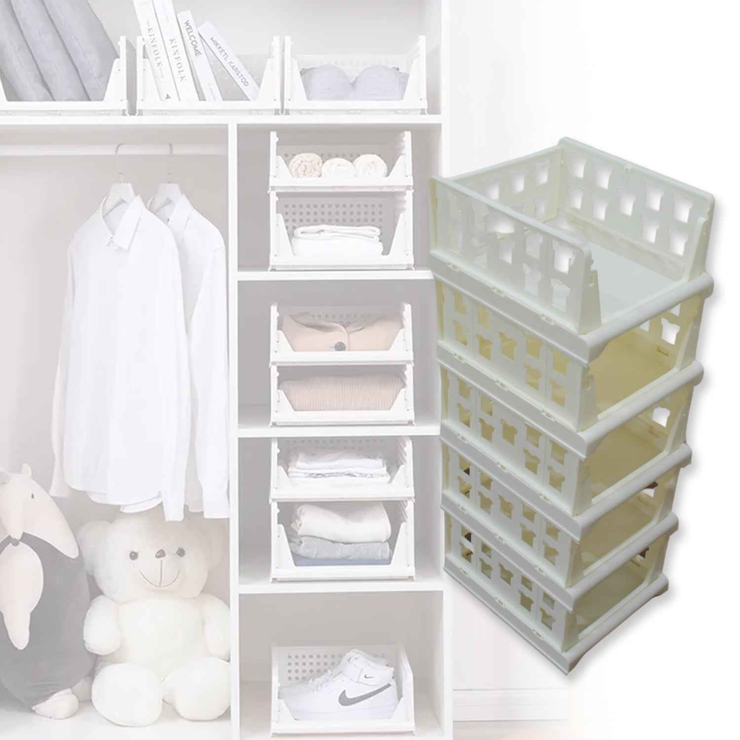 Stackable Storage Cart – 5-Layer Foldable Organizer | Organivo