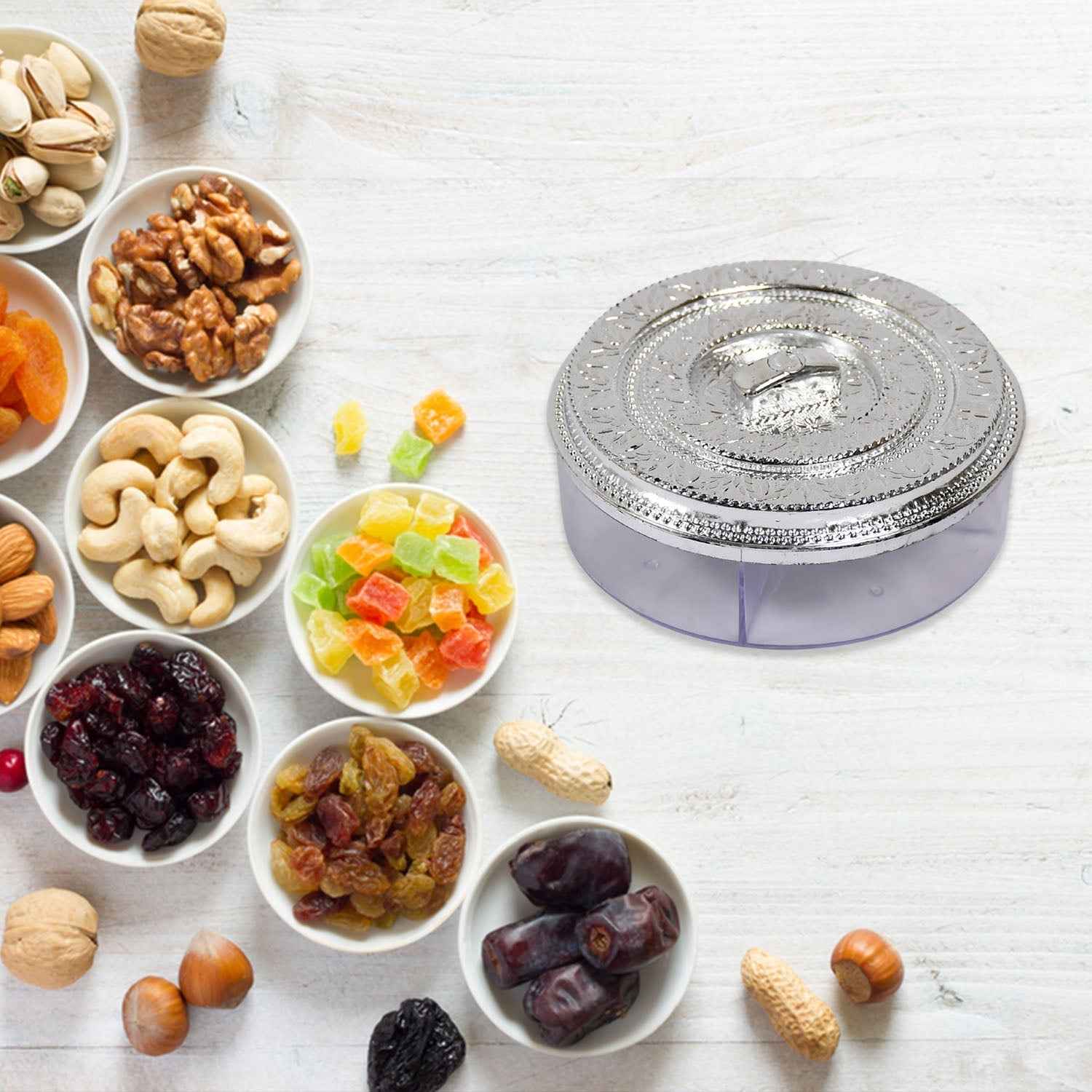 Dry Fruit Box – Smiley 4 Compartment Snack Organizer | Lunchie Bunchie
