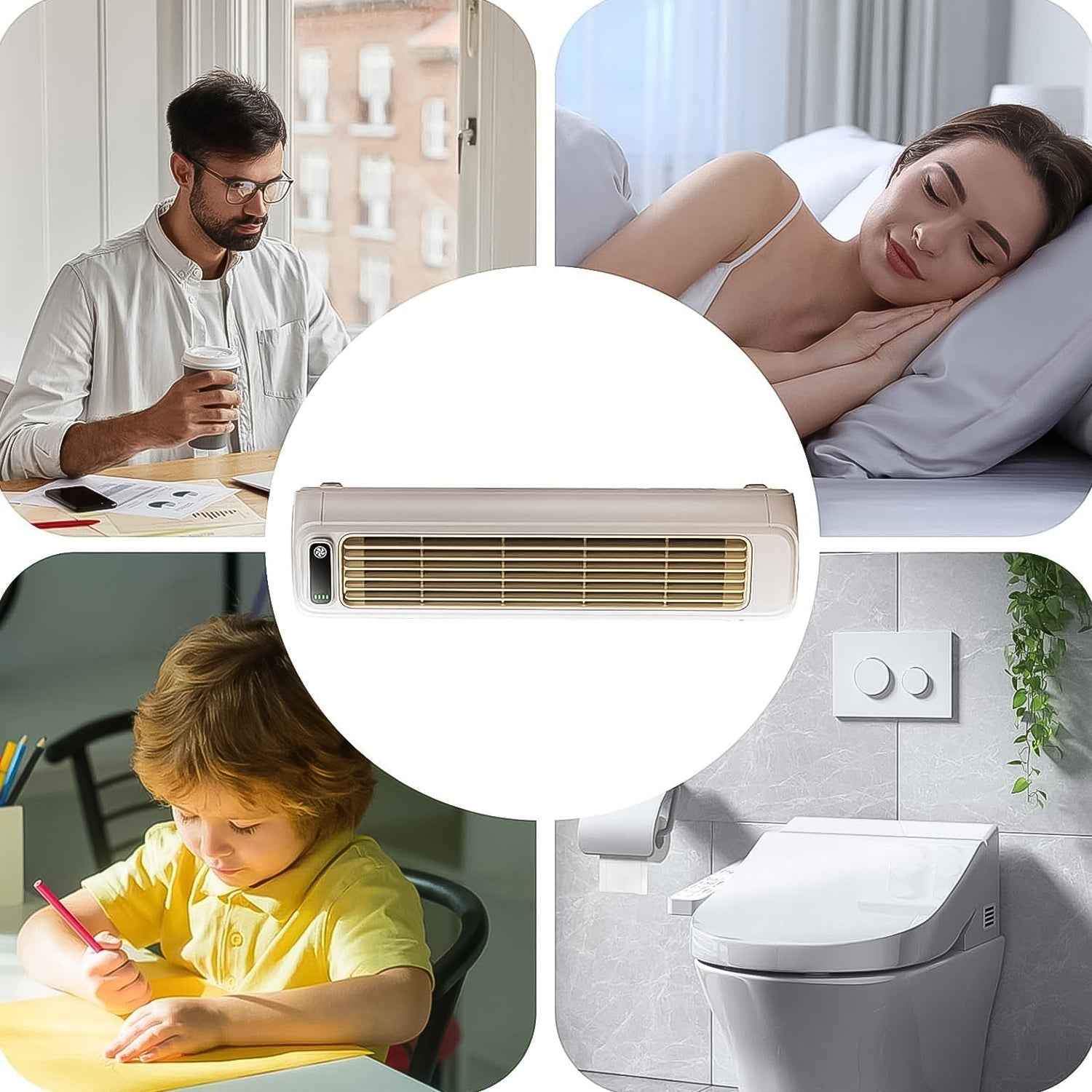 Portable Air Conditioning Cooling Fan – Quiet 3-Speed Rechargeable