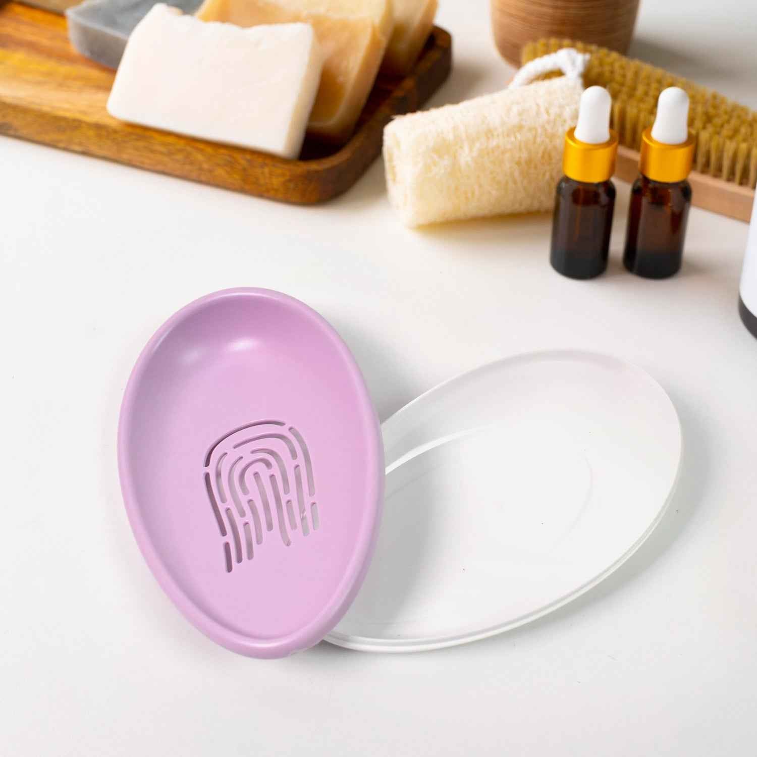 Soap Dish with Drain – Double-Layer Self-Draining | VelvetBubbles