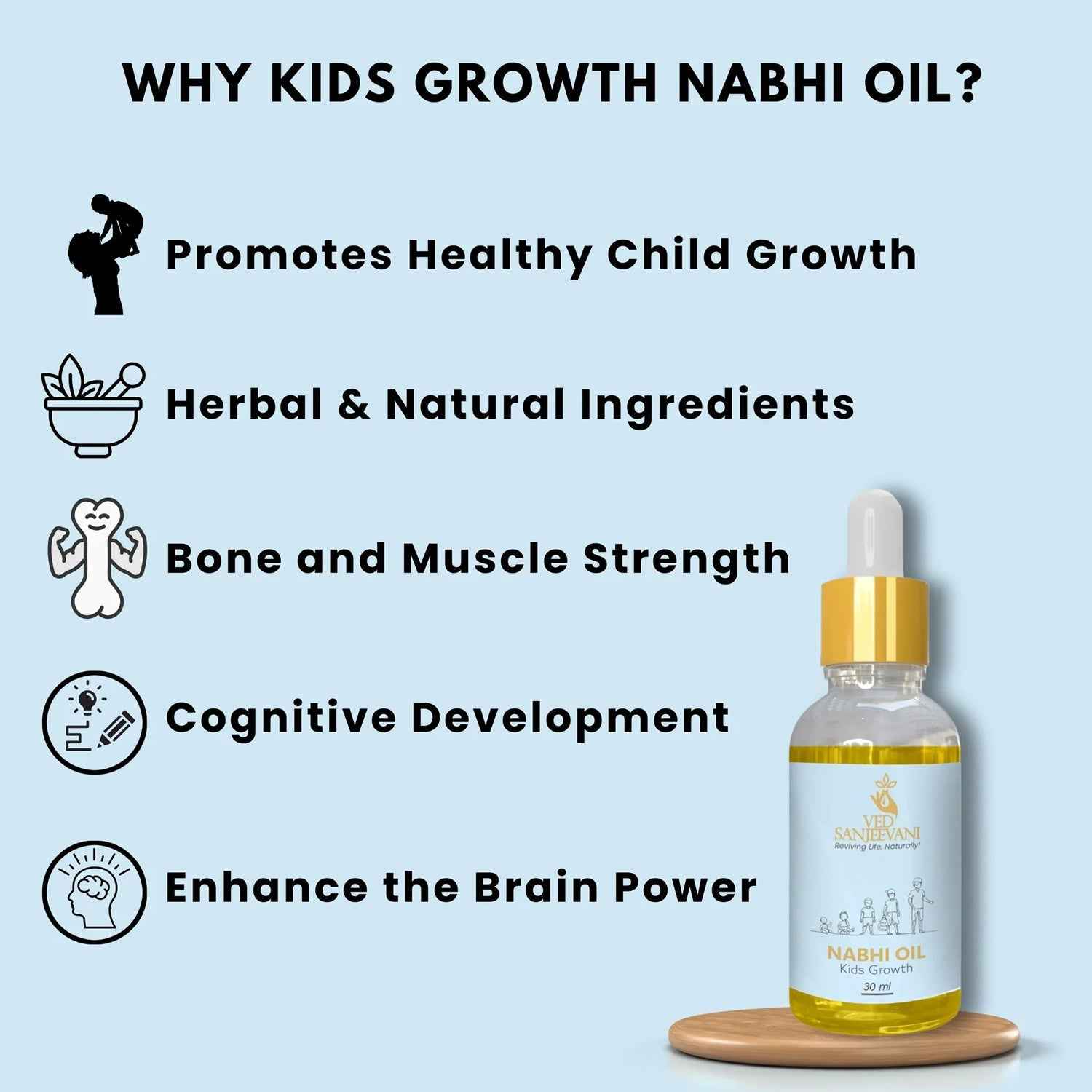 Kids Growth Nabhi Oil – Ayurvedic Boost for Bone Strength & Immunity