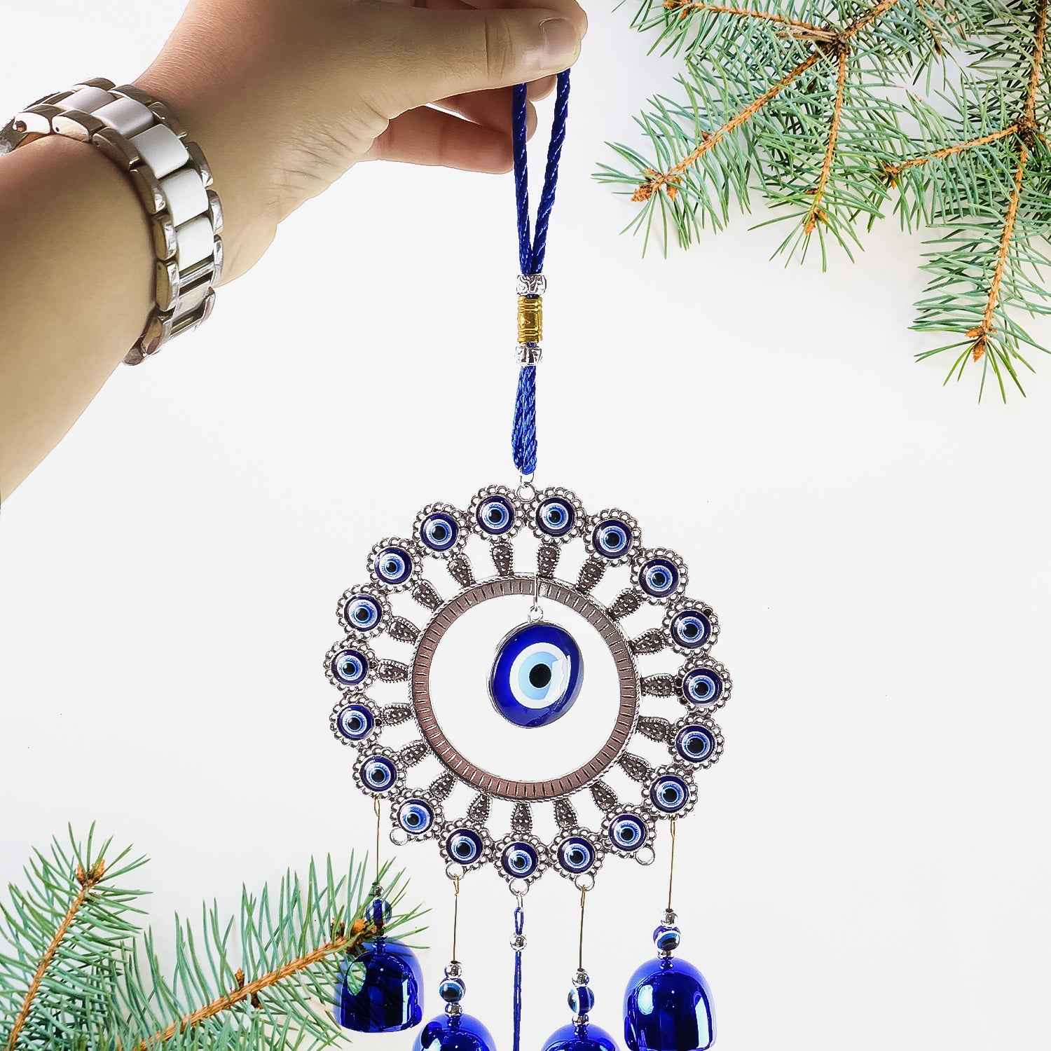 Om Evil Eye Wind Chime – Protective Spiritual Home Decor