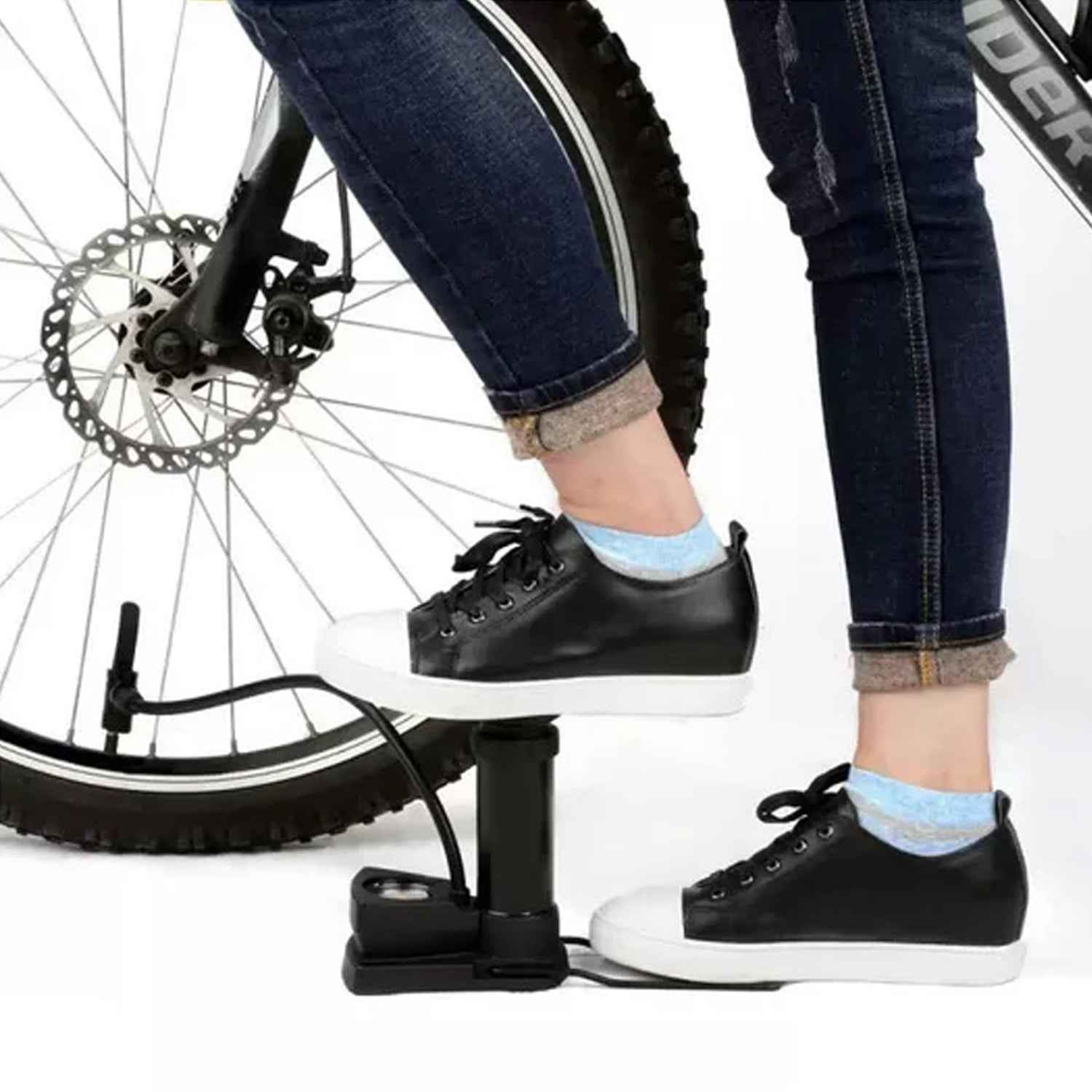 Foot Air Pump – Compact, Portable with Pressure Gauge for Tires