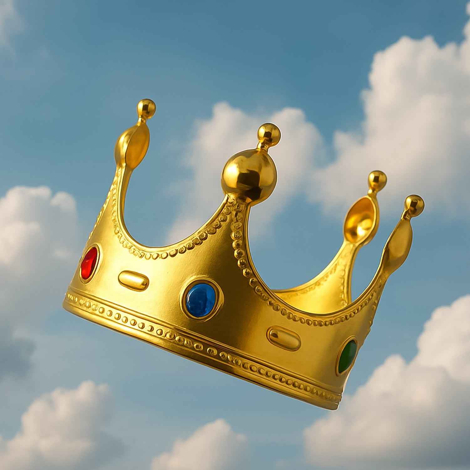 Royal Crown with Colored Gems – Lightweight Costume Headpiece