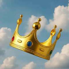 Royal Crown with Colored Gems – Lightweight Costume Headpiece