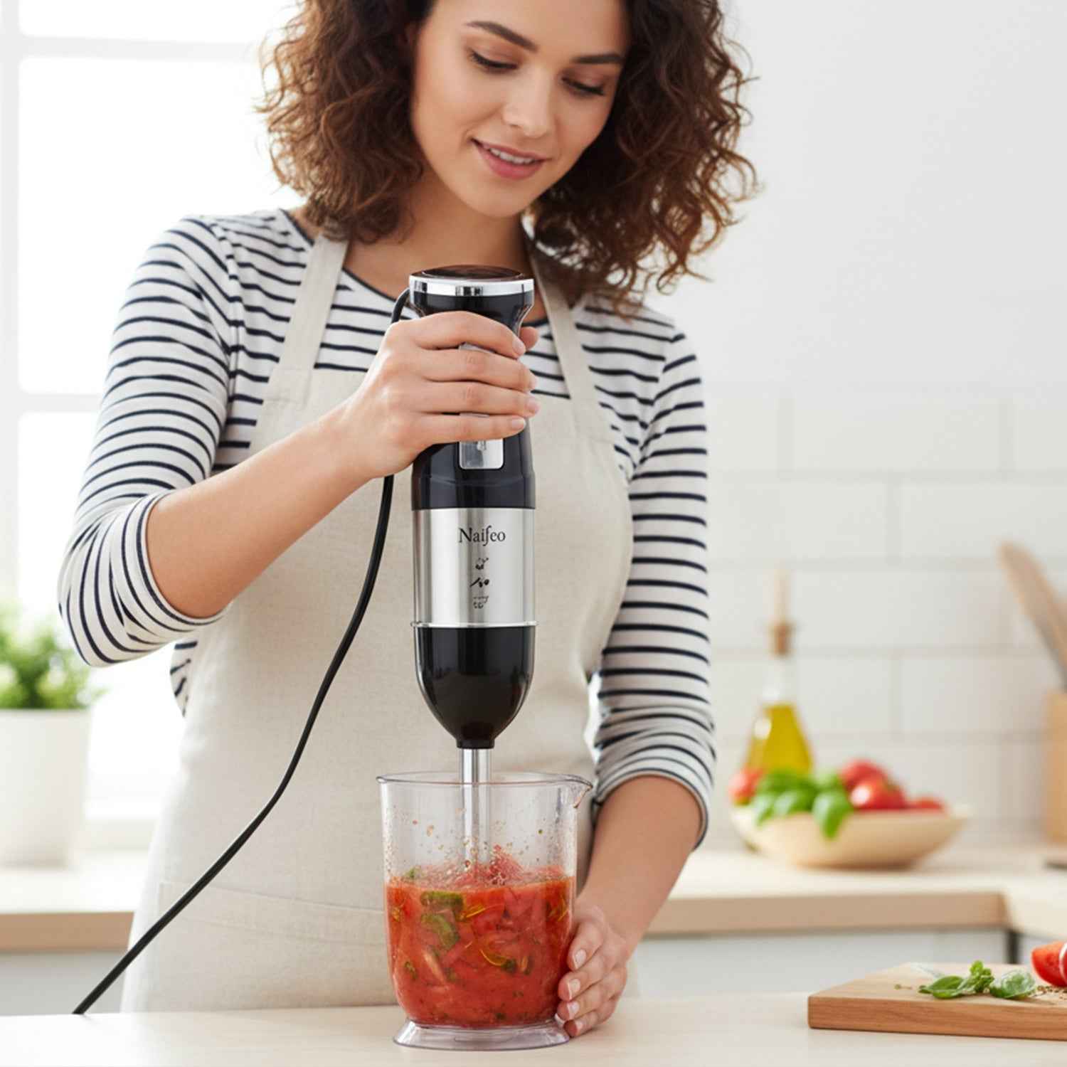 Handheld Stainless Steel Emulsion Blender – Powerful 300W Motor