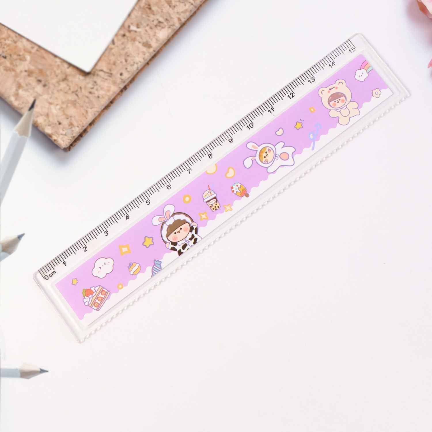 Kids Plastic Ruler – Durable Cartoon Design with Clear Markings