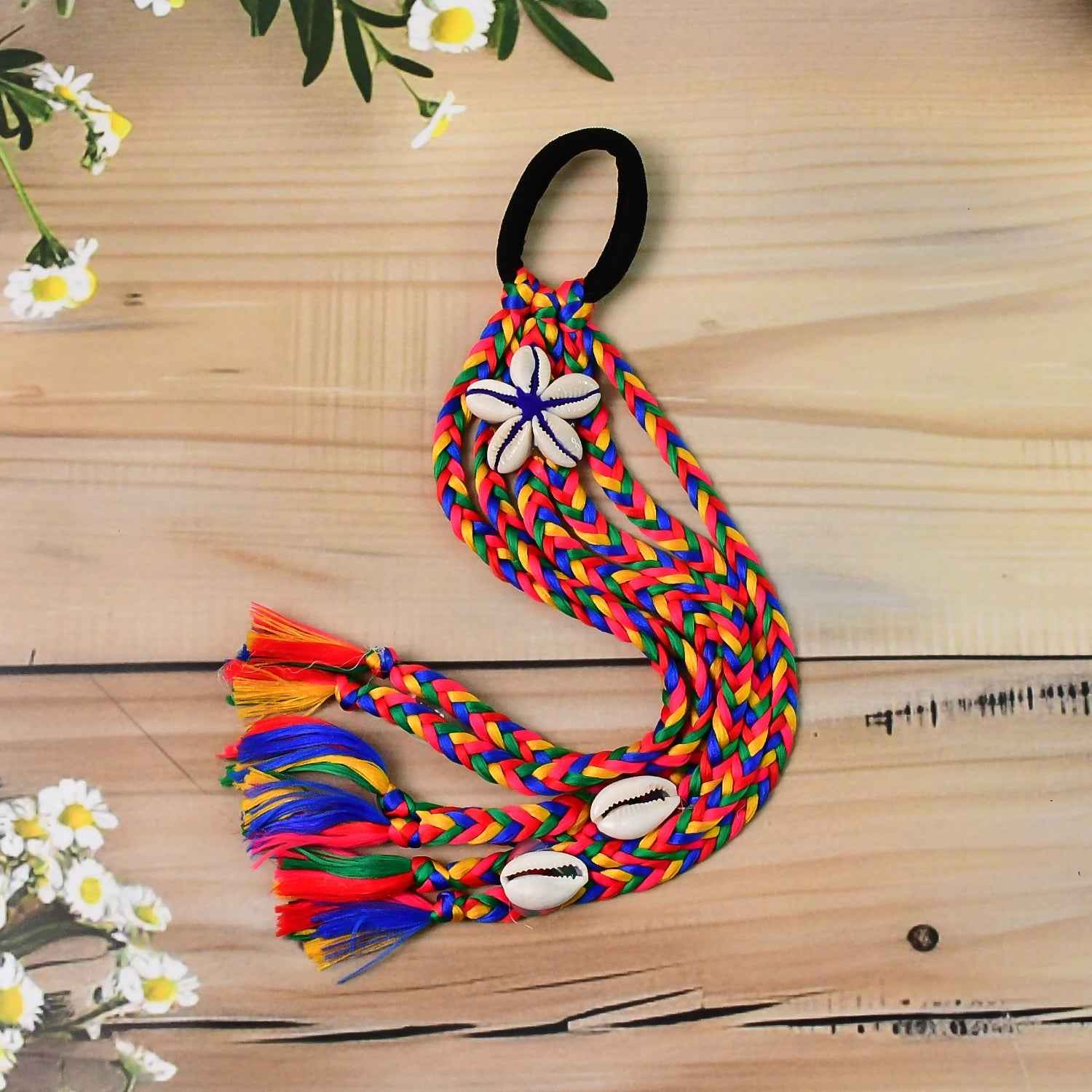 Multicolor Braided Hair Accessory – Traditional Stylish Kodi String Bow