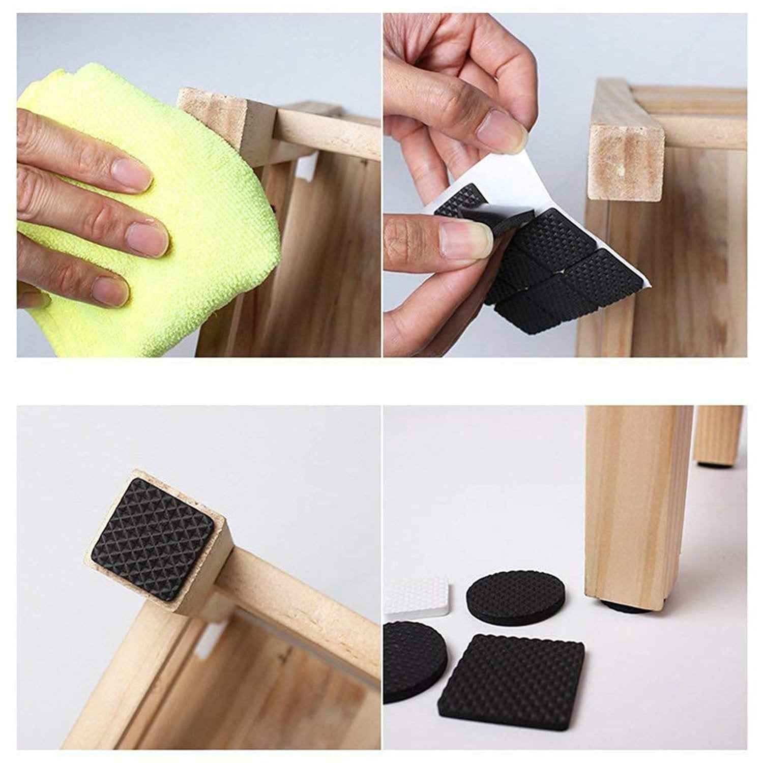 Self-Adhesive Furniture Pads – Square Floor Protectors (18 Pcs) | Styleva
