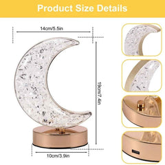 Moon Crystal Lamp – 3-Color Dimmable Touch Control | TinyTrendy