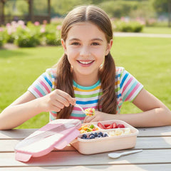 Plastic 3 Compartment Lunch Box for Kids – Organized & Portable