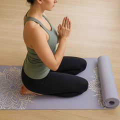 Eco-friendly cushioned non-slip yoga mat with mandala print