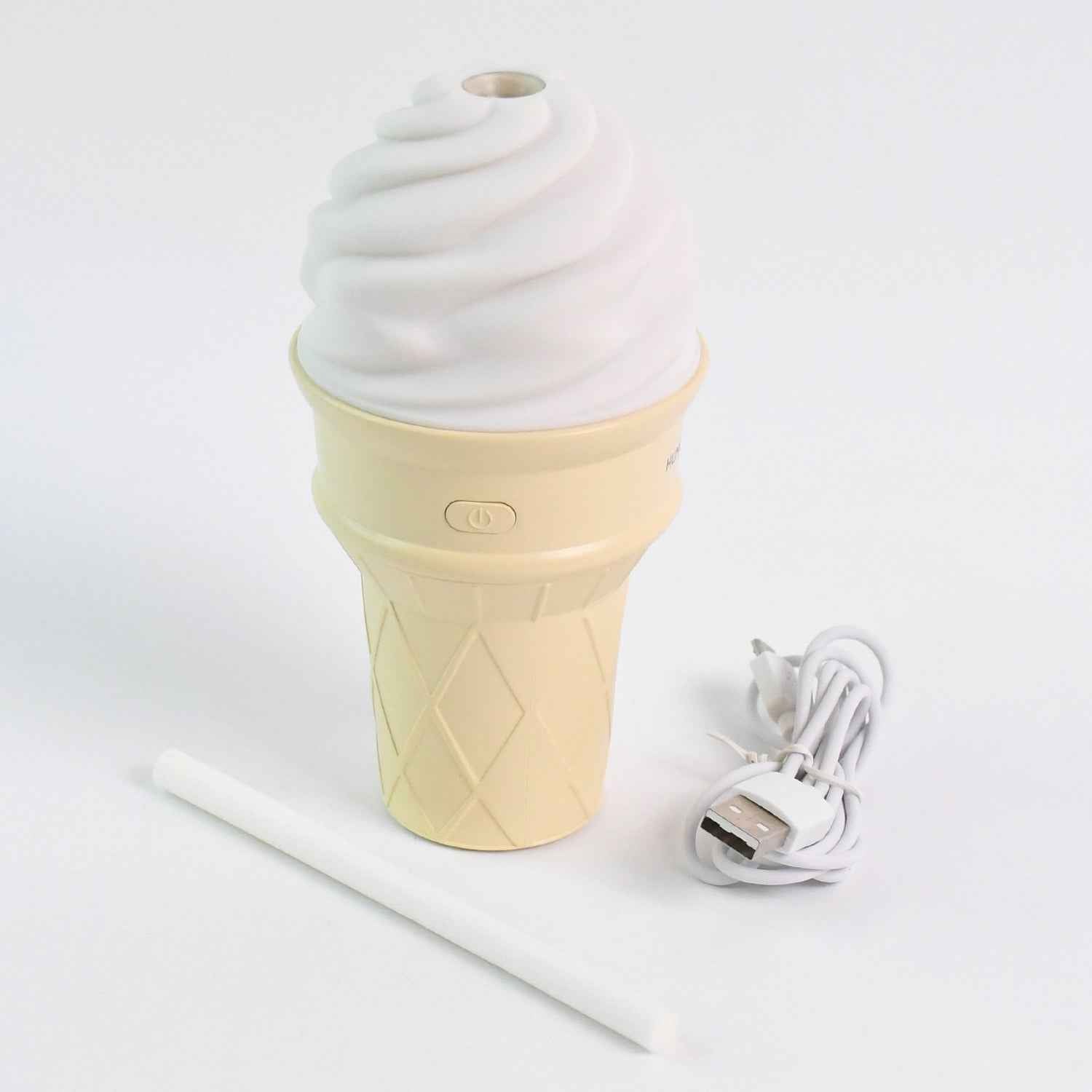 Ice Cream Cone Humidifier creating relaxing atmosphere with LED nightlight