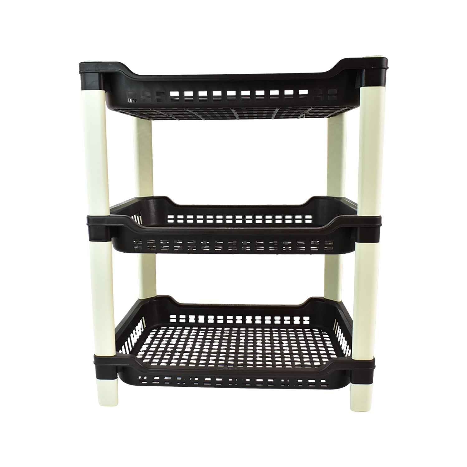 Plastic Storage Rack – 3-Tier Durable Multi-Use Organizer