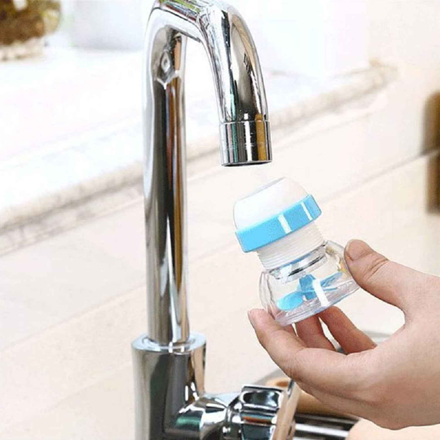 Adjustable Kitchen Sink Tap Water Filter – Splash Guard & Rotating Sprayer