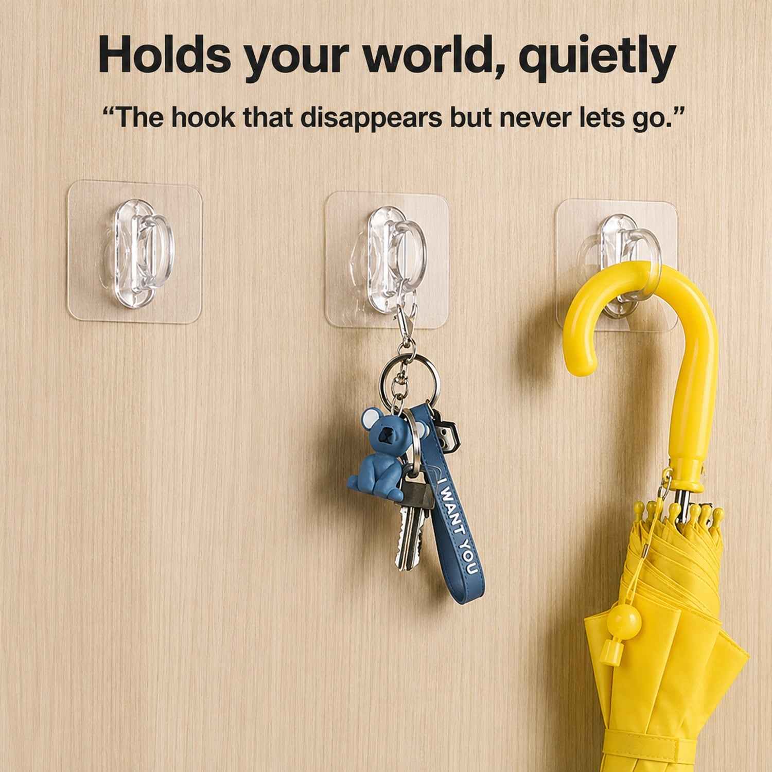 Adhesive Wall Hooks Ð Strong Hold, No Drilling Needed for Easy Organisation