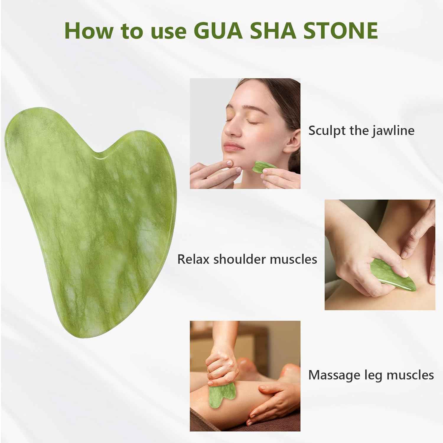 Jade Face Roller & Gua Sha Set – Skin Care & Relaxation Tool