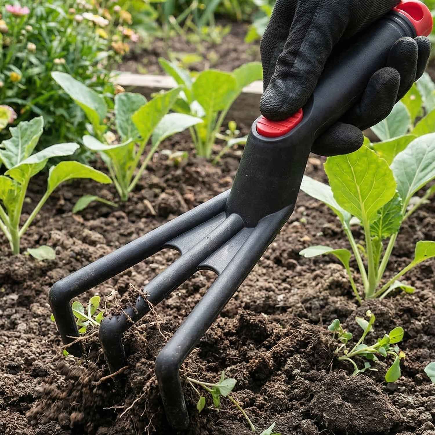 Hand Garden Cultivator Rake – Lightweight Soil Loosening Tool