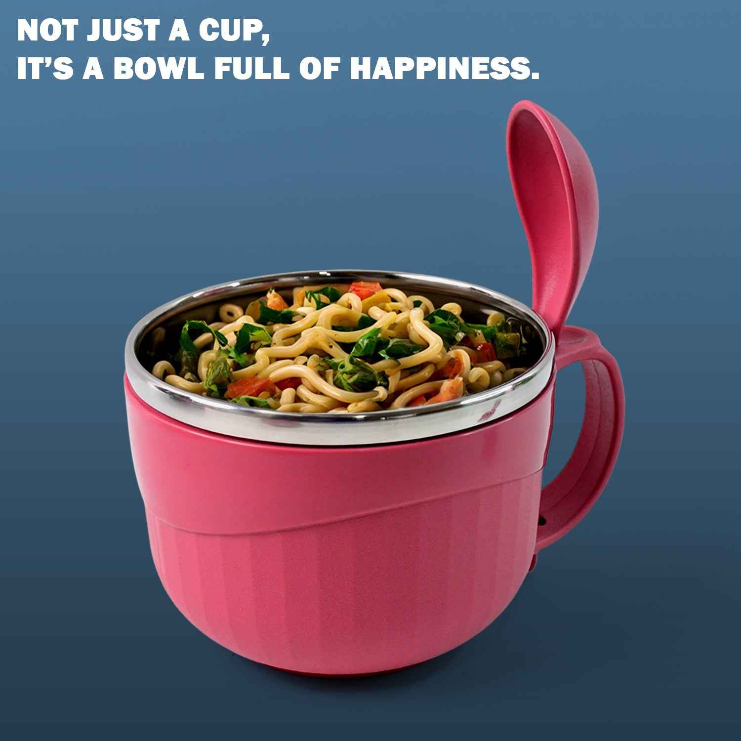 700 ML Multipurpose Noodle Bowl – Leak-Proof with Handle & Fork