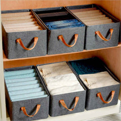 Foldable Storage Box – 45 cm Cotton Linen Organizer | Organivo