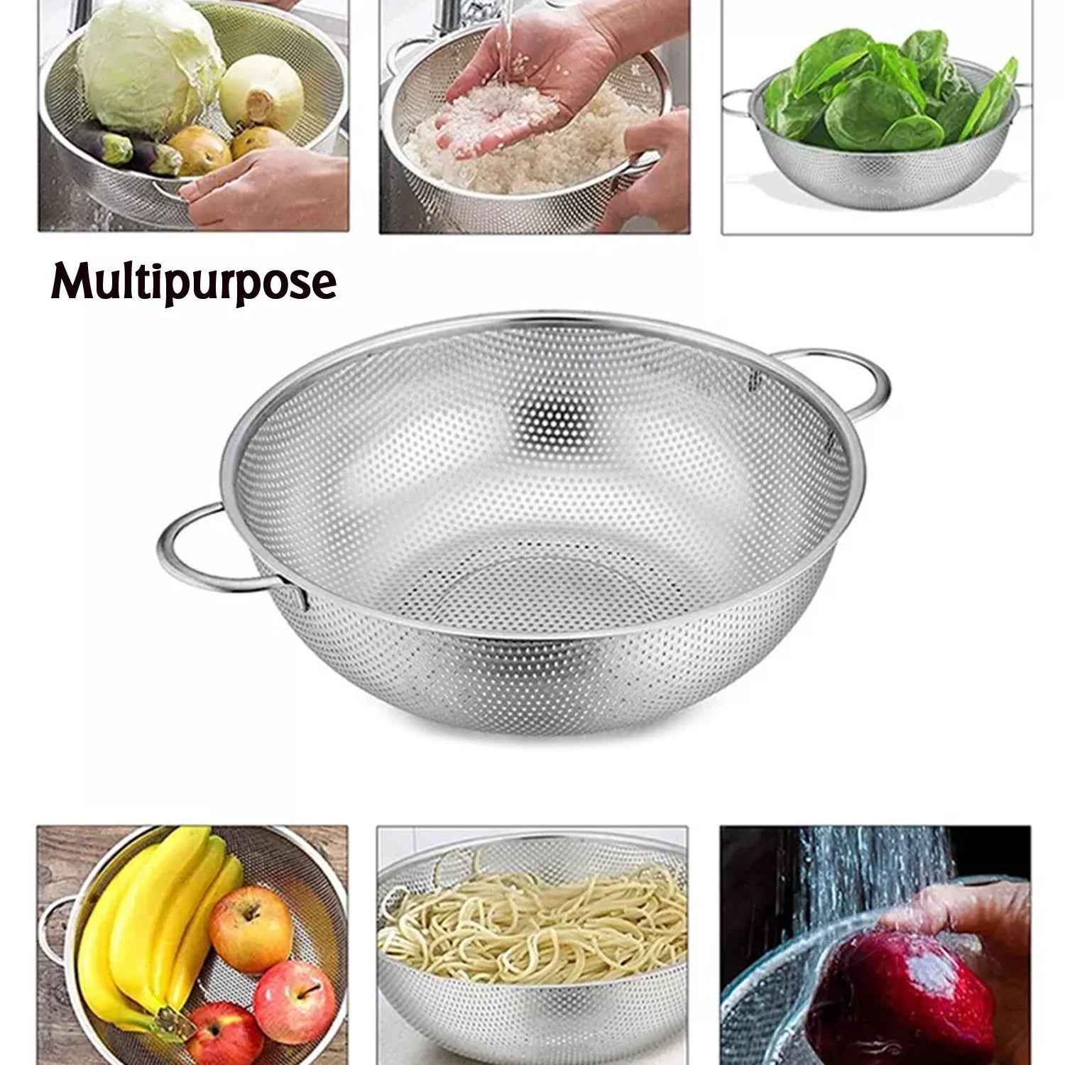 Stainless Steel Colander – Large Mesh Strainer for Kitchen | Vastate
