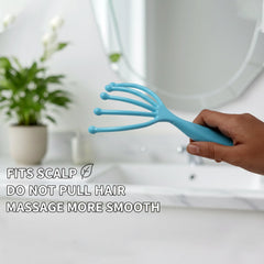 Ergonomic handle of five-finger head massager for easy grip