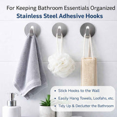 Stainless Steel Hooks – Waterproof Self-Adhesive | GlimmerHome