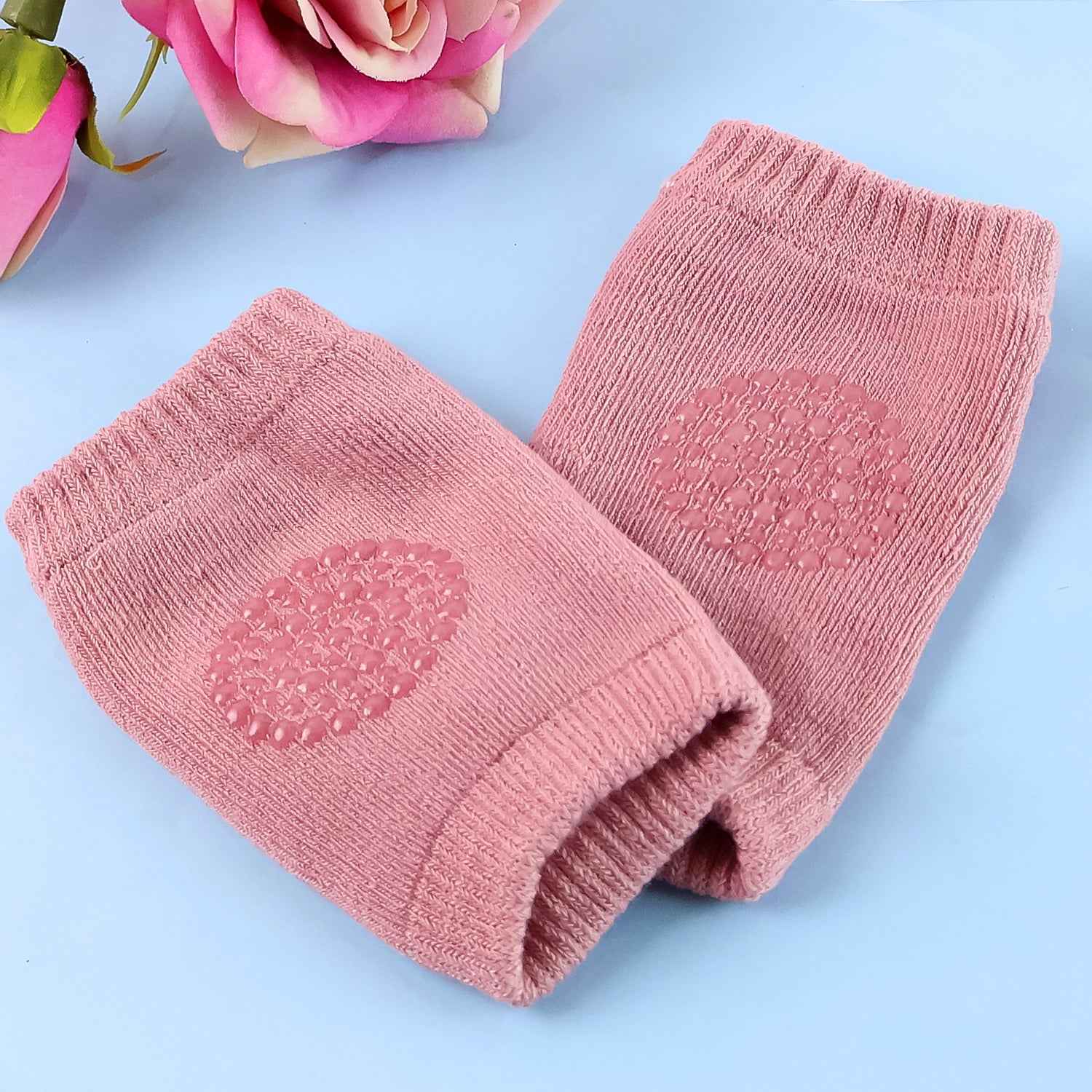 Toddler Knee Protectors – Pink Wool Knit Leg Warmers