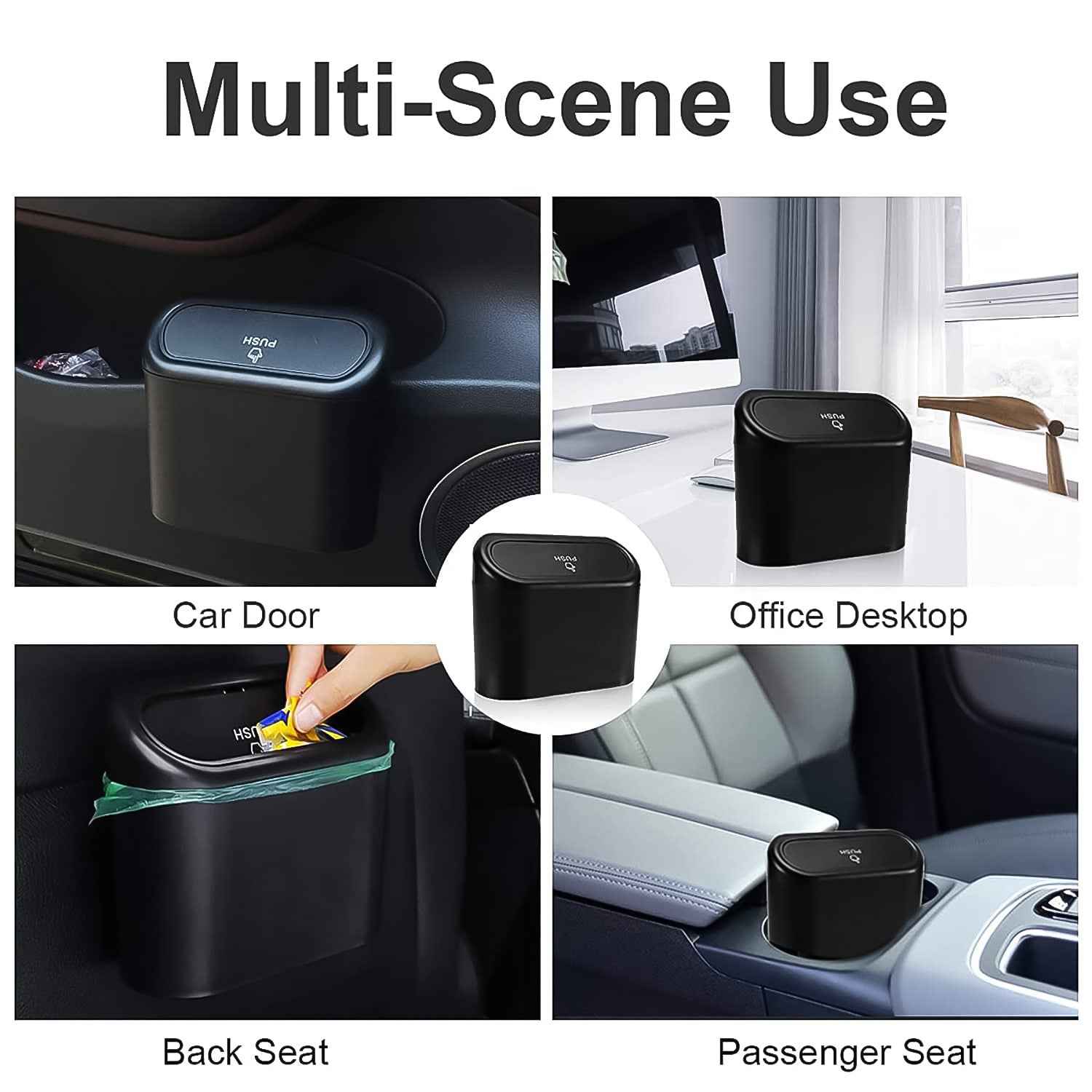 Mini Car Trash Can with Lid – Waterproof & Leak-Proof | Velvet Wheels