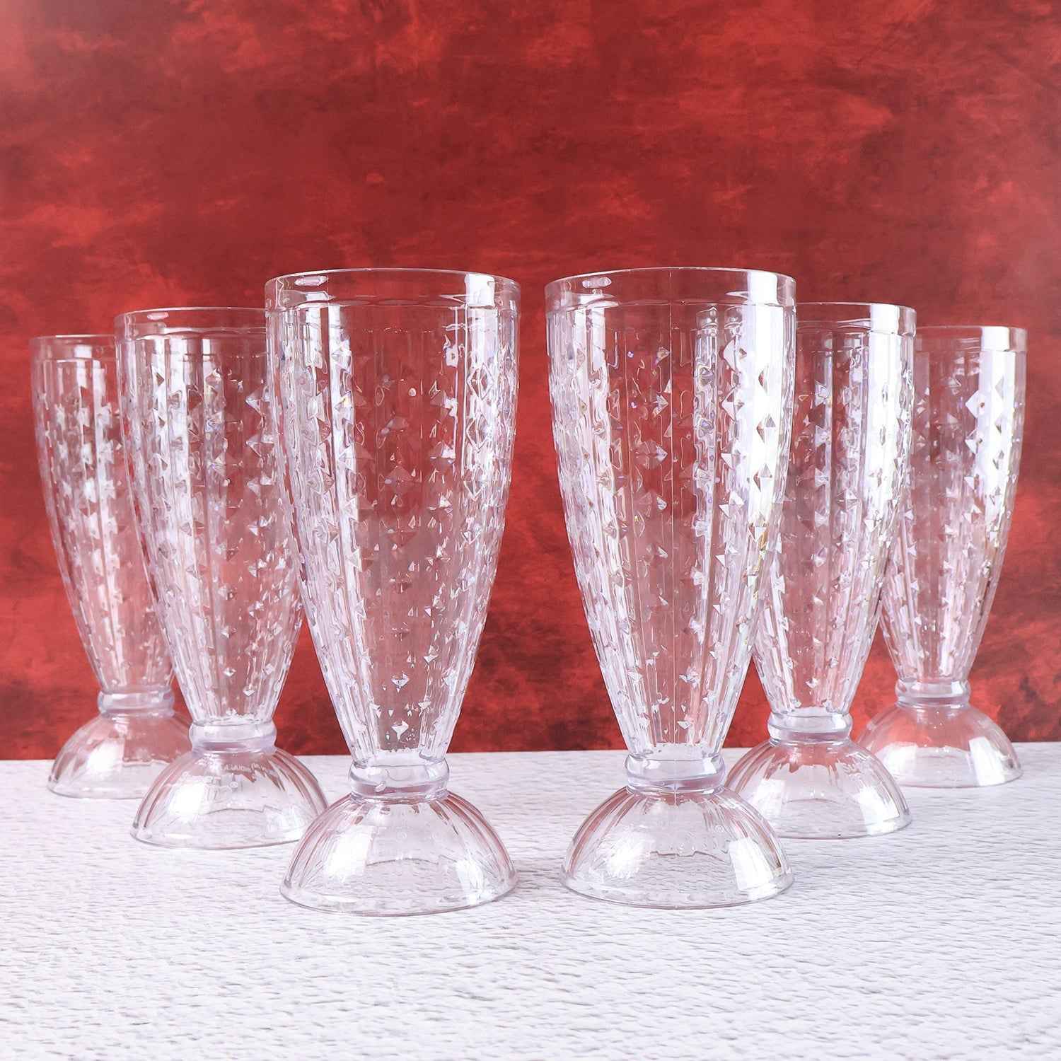 Plastic Milkshake Glass Set – Durable 400ML Plastic Tumblers (6 Pieces)