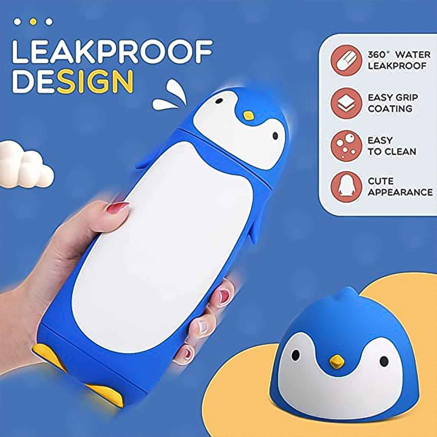 Penguin Water Bottle – Cute Insulated Travel Mug 280ml