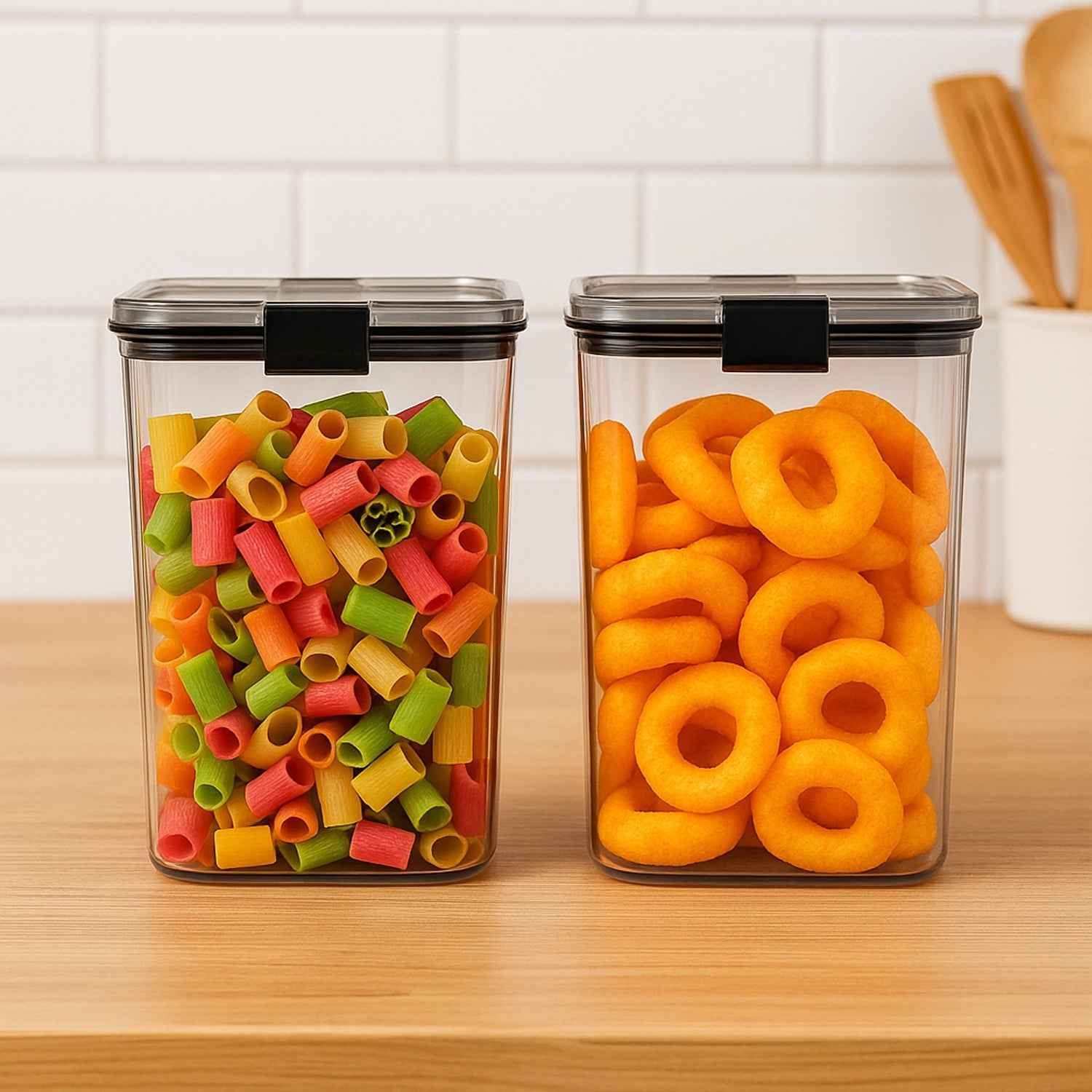 1200 ML Airtight Food Storage Container Set – 2 Piece Durable Plastic