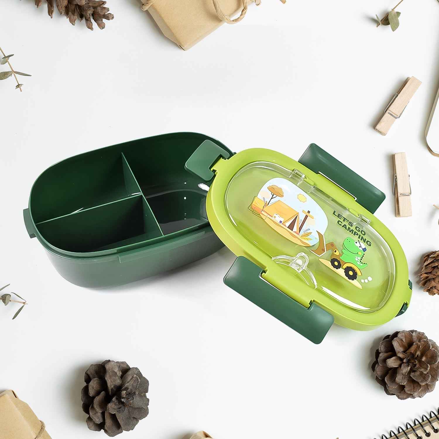 Leak-Proof Lunch Box Set – 3 Compartment with Bottle | Lunchie Bunchie