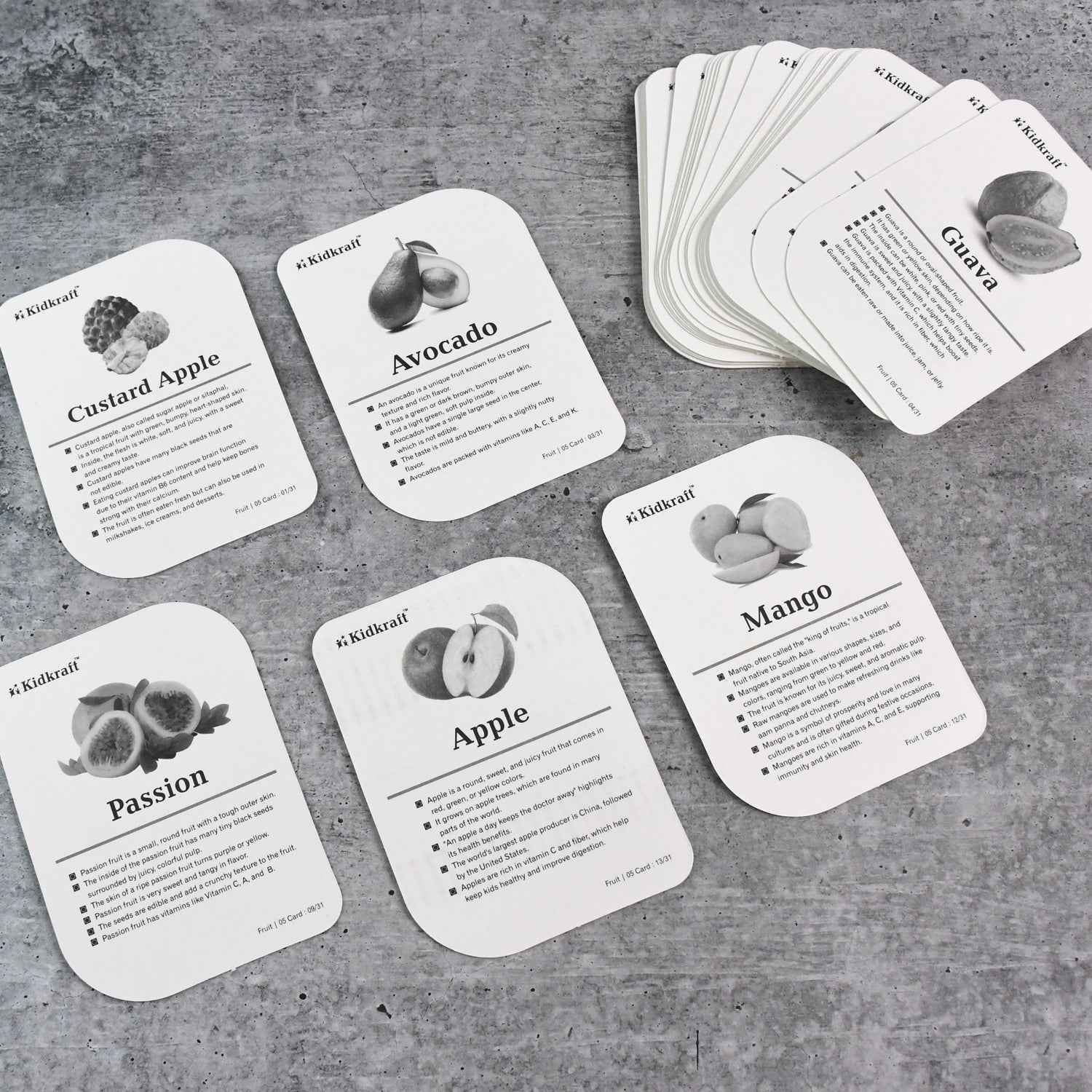 Fruit Flashcards – Durable 32-Piece Early Learner Set