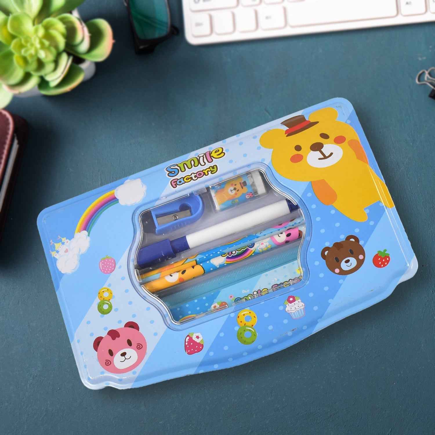 Kids Metal Compass Box Set – Durable 6 Pc Stationery | Deskrova