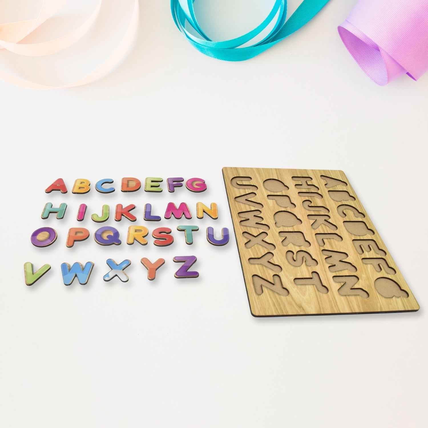 Wooden ABC Puzzle – Shapes Learning Board for Toddlers | Little Learners