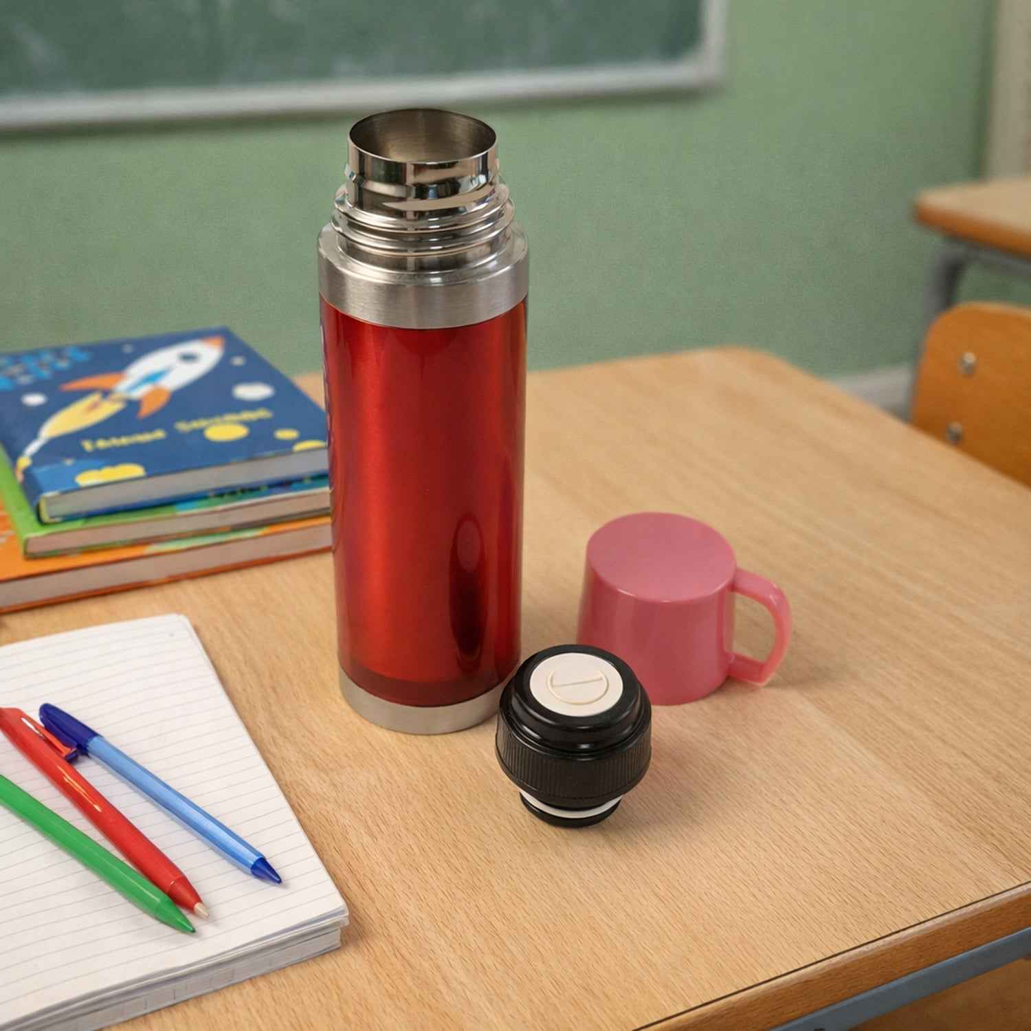 Insulated Travel Mug 500ML – Spill-Proof Lid & Steel Base