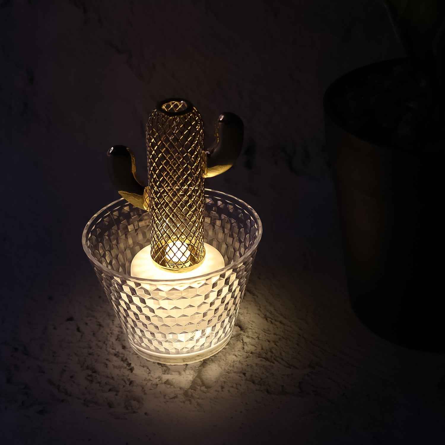 LED Flameless Decorative Candles – Cactus Design, Warm White Glow