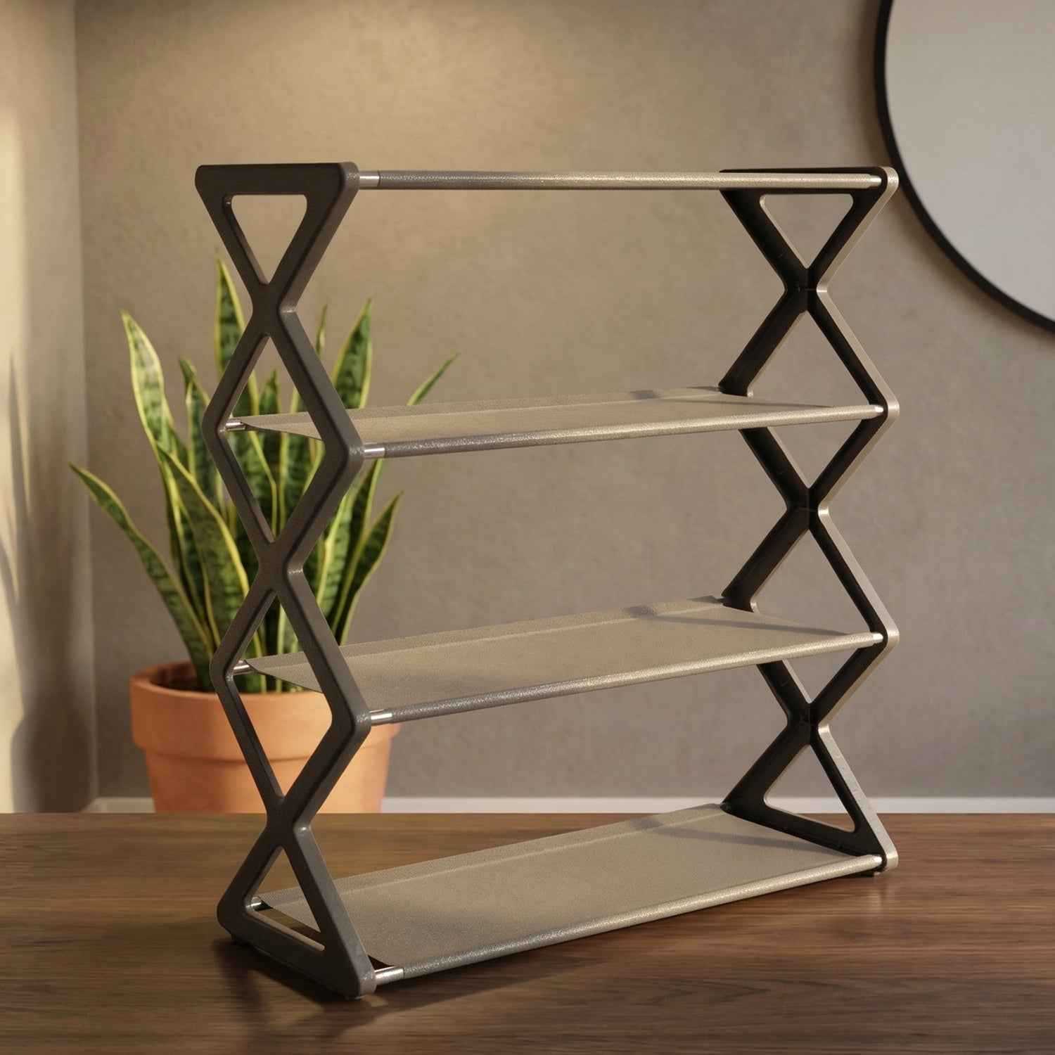4 Layer Foldable Shoe Rack – Space-Saving Storage Solution
