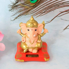 Lord Ganesh Idol with Solar-Powered Base – Medium Decorative Statue