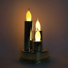 LED Flameless Candle Lamp – Triple Candle Design, Golden Glow