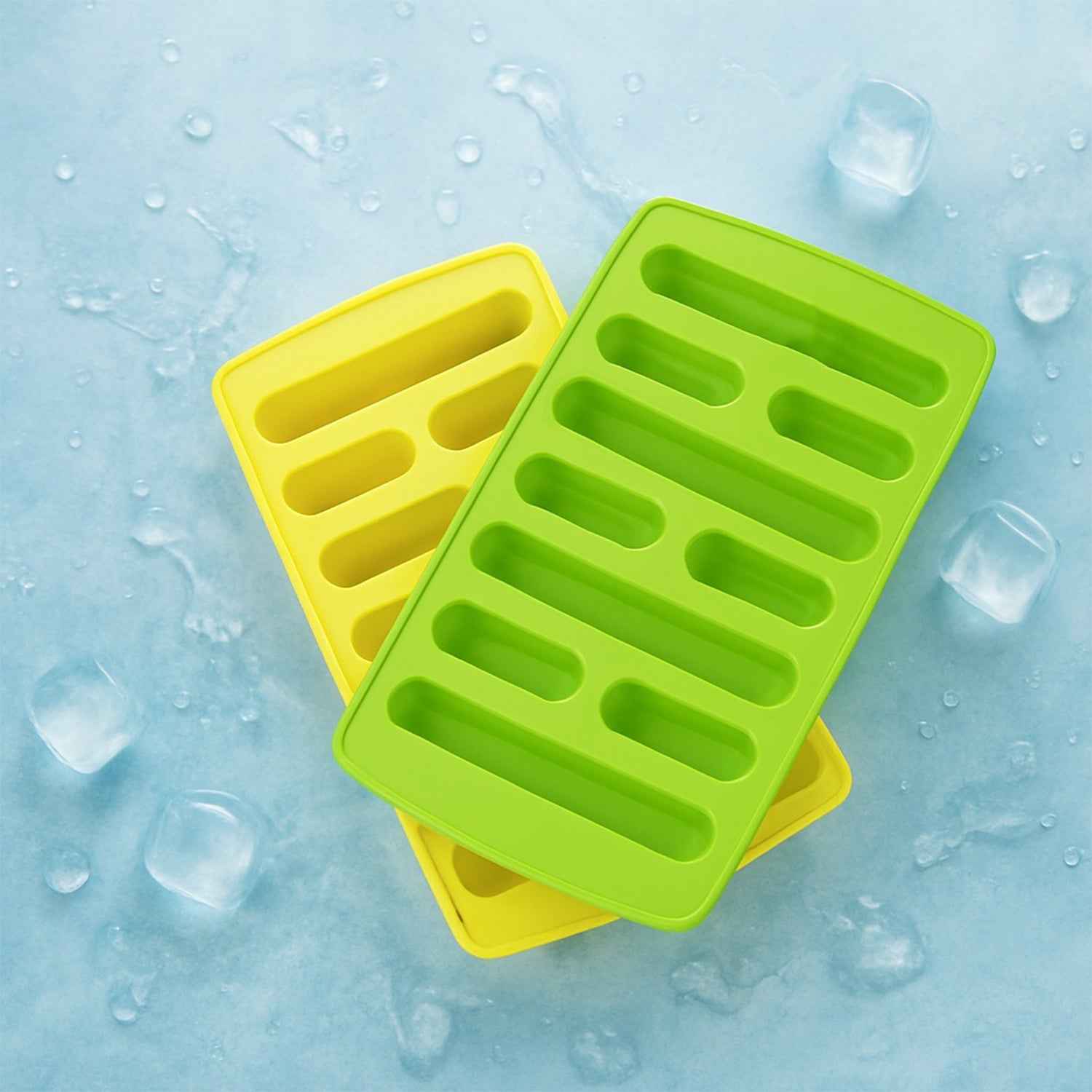 Plastic Ice Cube Tray Set – Flexible BPA-Free 4-Piece Molds