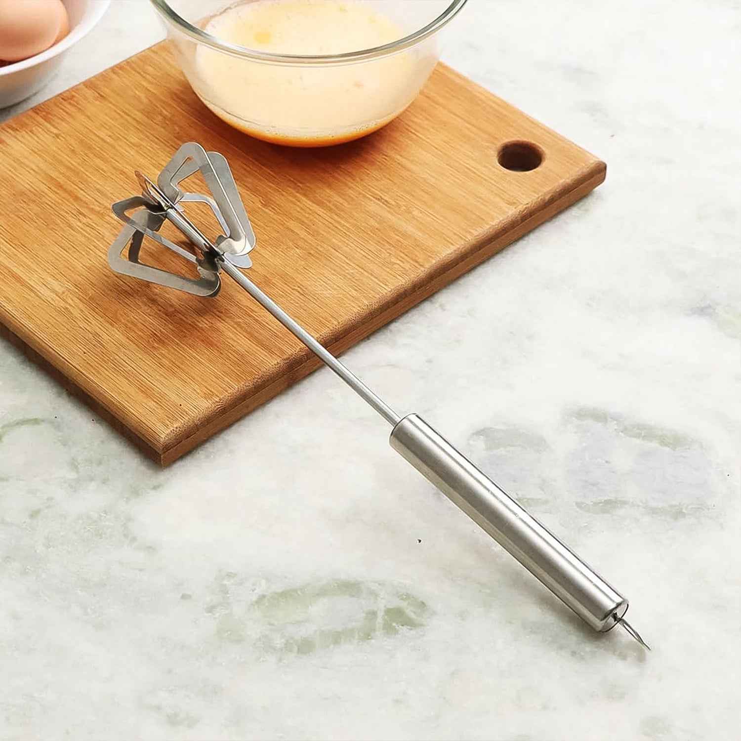 Stainless Steel Hand Blender – Manual Whisk & Frother | Quickslice