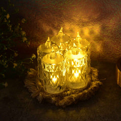 LED Crystal Flameless Candle Set – Elegant 6-Piece Décor