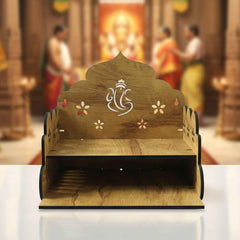 Wooden Home Mandir – Temple Style Pooja Stand with Lord Ganesha