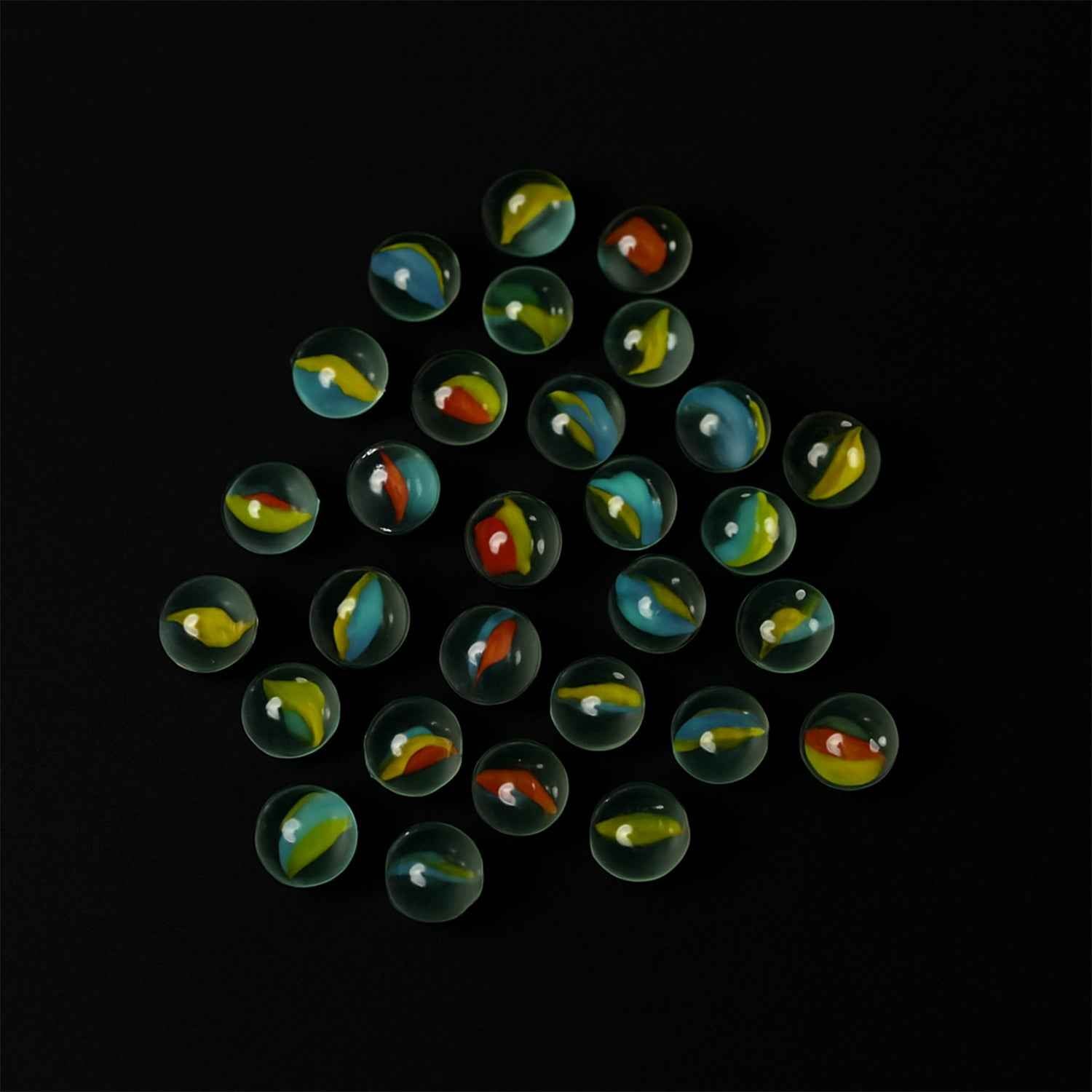 Classic Glass Marbles for Kids – Set of Approx 35 Vibrant Kanchas